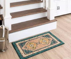 Coeus Green & Beige Ornamental Area Rug, (6' X 9') -Carpet Promotion 810600403 A0 3