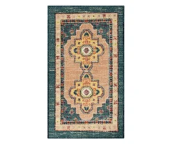 Coeus Green & Beige Ornamental Area Rug, (7.5' X 10')