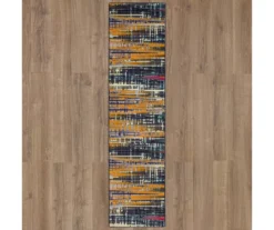 Kaven Orange & Navy Multi-Color Crosshatch Area Rug, (2' X 5') -Carpet Promotion 810600406 A0 2