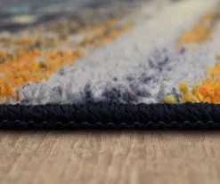 Kaven Orange & Navy Multi-Color Crosshatch Area Rug, (2' X 5') -Carpet Promotion 810600406 A8 4