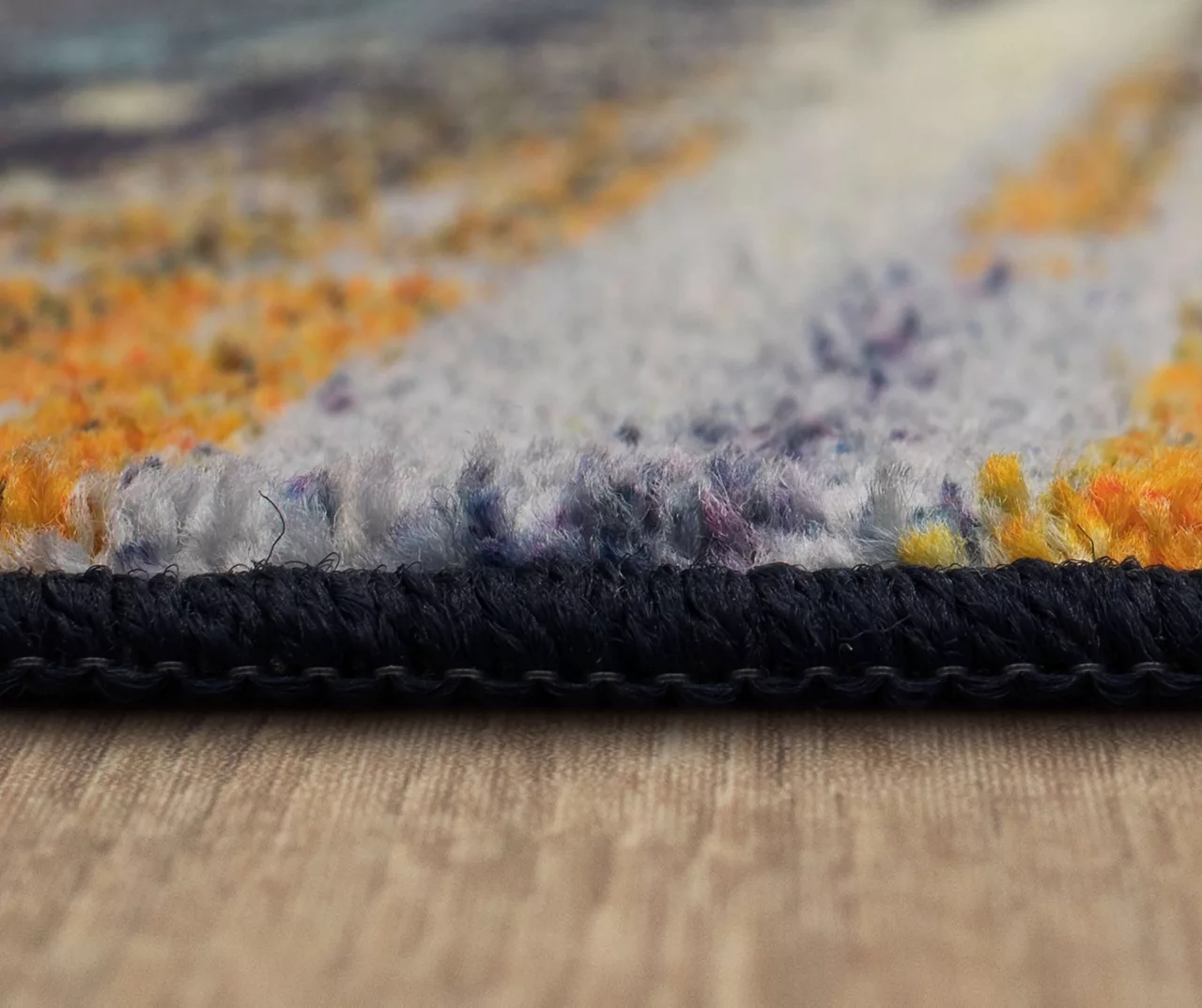 Kaven Orange & Navy Multi-Color Crosshatch Area Rug, (2' X 8') 6 Kaven Orange & Navy Multi-Color Crosshatch Area Rug, (2' X 8') - Image 6