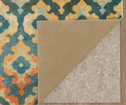 Zarel Rust & Blue Arabesque Area Rug, (4' X 6') -Carpet Promotion 810600422 A8 2