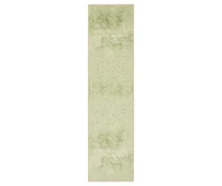 Maisie Cream & Green Geometric Area Rug, (2' X 10')