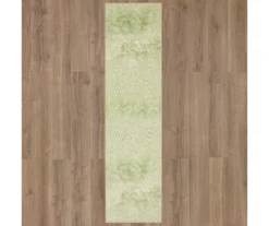 Maisie Cream & Green Geometric Area Rug, (2' X 10') -Carpet Promotion 810600429 A0 2 1