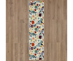 Mystic Garden White & Multi-Color Floral Area Rug, (2' X 8') -Carpet Promotion 810600430 A0 2