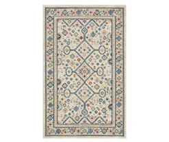 Metis Cream & Multi-Color Geometric Area Rug, (6' X 9')