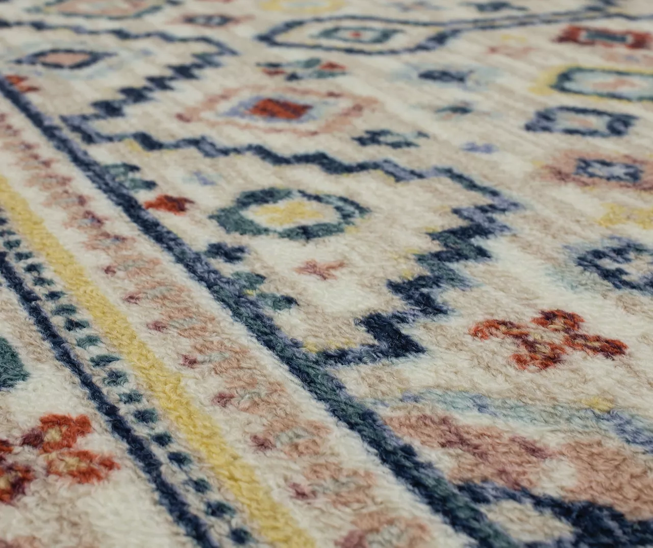 Metis Cream & Multi-Color Geometric Area Rug, (6' X 9') 4 Metis Cream & Multi-Color Geometric Area Rug, (6' X 9') - Image 4