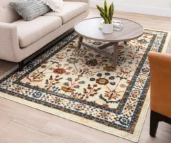 Muskberry Cream & Brown Floral Area Rug, (5' X 8') -Carpet Promotion 810600437 A0 4