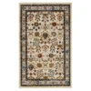 Muskberry Cream & Brown Floral Area Rug, (6' X 9')