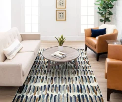 Quicksilver Blue, Brown & White Abstract Area Rug, (5' X 8') 13 Quicksilver Blue, Brown & White Abstract Area Rug, (5' X 8') -Carpet Promotion 810600447 A0 3