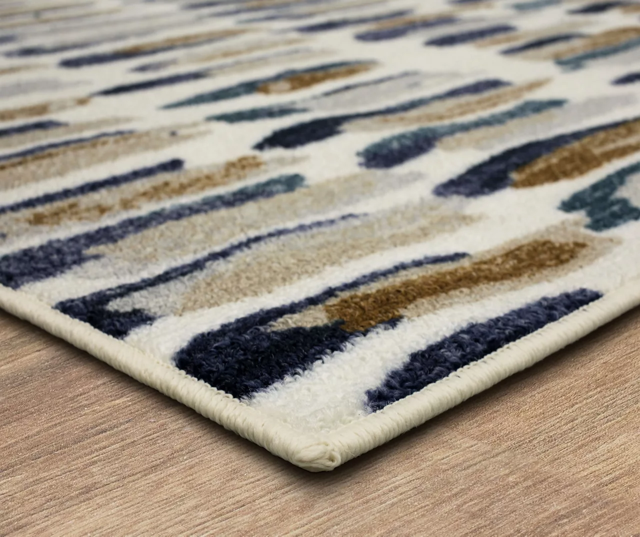 Quicksilver Blue, Brown & White Abstract Area Rug, (5' X 8') 2 Quicksilver Blue, Brown & White Abstract Area Rug, (5' X 8') - Image 2