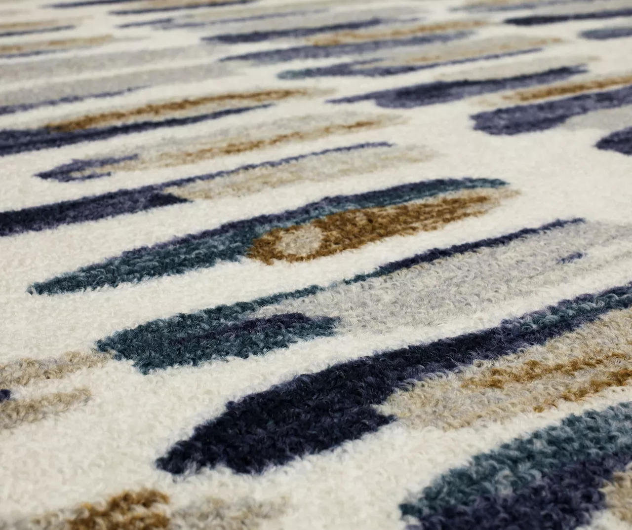 Quicksilver Blue, Brown & White Abstract Area Rug, (5' X 8') 6 Quicksilver Blue, Brown & White Abstract Area Rug, (5' X 8') - Image 6