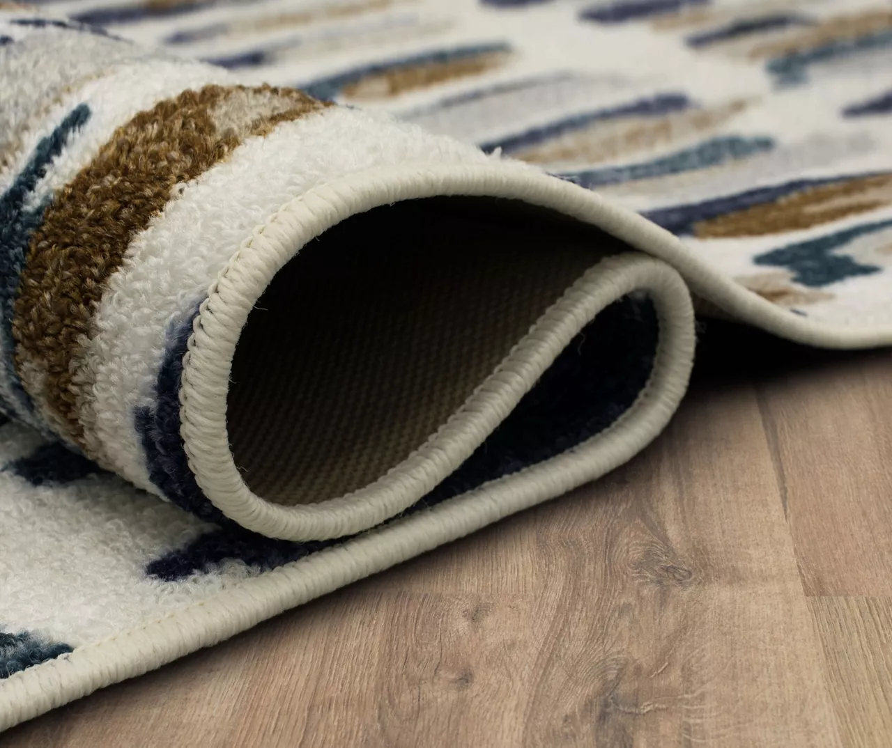 Quicksilver Blue, Brown & White Abstract Area Rug, (5' X 8') 9 Quicksilver Blue, Brown & White Abstract Area Rug, (5' X 8') - Image 9