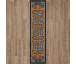 Kenbridge Blue & Brown Geometric Area Rug, (2' X 8') -Carpet Promotion 810600461 A0 2 1
