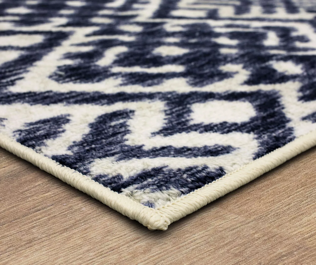 Oreille Navy & White Ikat Area Rug, (2' X 8') 2 Oreille Navy & White Ikat Area Rug, (2' X 8') - Image 2