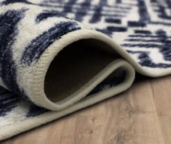 Oreille Navy & White Ikat Area Rug, (2' X 8') 15 Oreille Navy & White Ikat Area Rug, (2' X 8') -Carpet Promotion 810600466 A8 5 1