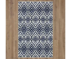 Oreille Navy & White Ikat Area Rug, (5' X 8') -Carpet Promotion 810600467 A0 2