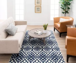 Oreille Navy & White Ikat Area Rug, (5' X 8') -Carpet Promotion 810600467 A0 3