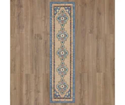 Coeus Blue & Peach Ornamental Area Rug, (2' X 8') -Carpet Promotion 810600468 A0 2 1