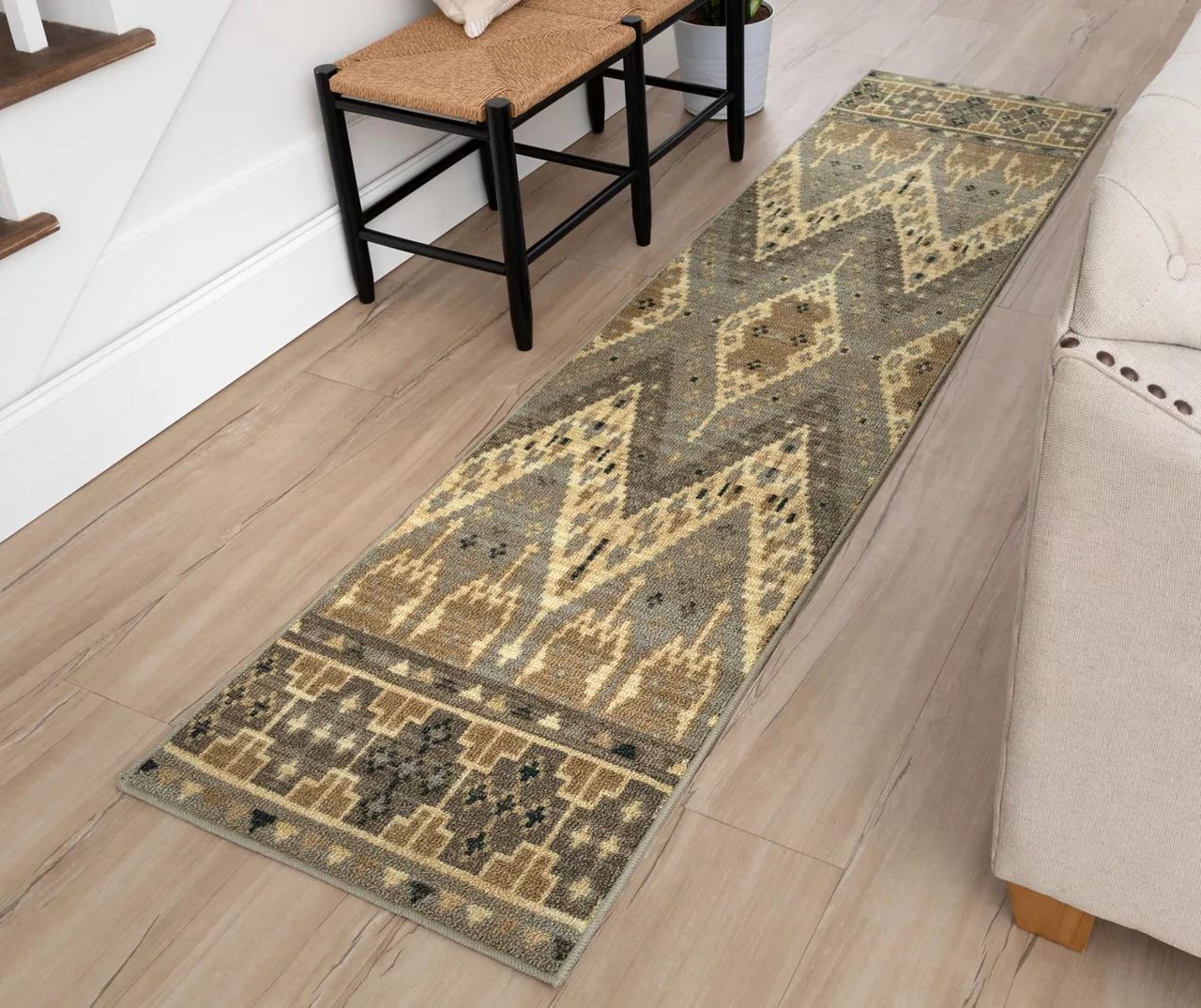 Sage Hollow Gray & Brown Geometric Area Rug, (2' X 8') 5 Sage Hollow Gray & Brown Geometric Area Rug, (2' X 8') - Image 5