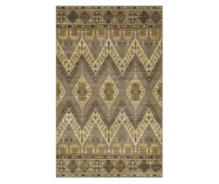 Sage Hollow Gray & Brown Geometric Area Rug, (5' X 8')