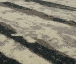 Spectrum Gray & Beige Abstract Stripe Area Rug, (2' X 8') -Carpet Promotion 810600478 A8 3 1