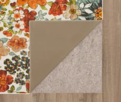 White, Green & Orange Blossoms Area Rug, (2' X 3') -Carpet Promotion 810600499 A8 2 1