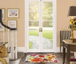 White, Yellow & Red Blossoms Area Rug, (2' X 3') 11 White, Yellow & Red Blossoms Area Rug, (2' X 3') -Carpet Promotion 810600506 A0 3 1