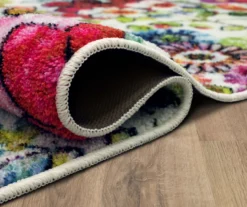 White, Yellow & Red Blossoms Area Rug, (2' X 5') -Carpet Promotion 810600507 A8 5 1