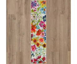 White, Yellow & Red Blossoms Area Rug, (2' X 8') -Carpet Promotion 810600508 A0 2