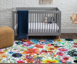 White, Yellow & Red Blossoms Area Rug, (5' X 8') -Carpet Promotion 810600510 A0 3