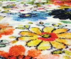 White, Yellow & Red Blossoms Area Rug, (5' X 8') -Carpet Promotion 810600510 A8 3