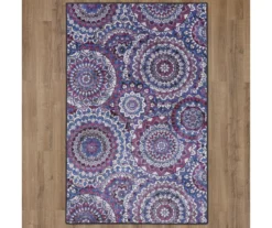 Florence Purple, Blue & White Medallion Area Rug, (8' X 10') -Carpet Promotion 810600513 A0 2