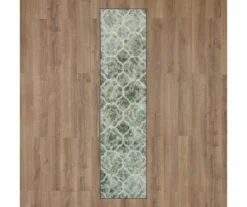 Quatrefoil Fret Charcoal & Dark Teal Area Rug, (2' X 8') -Carpet Promotion 810600519 A0 2 1