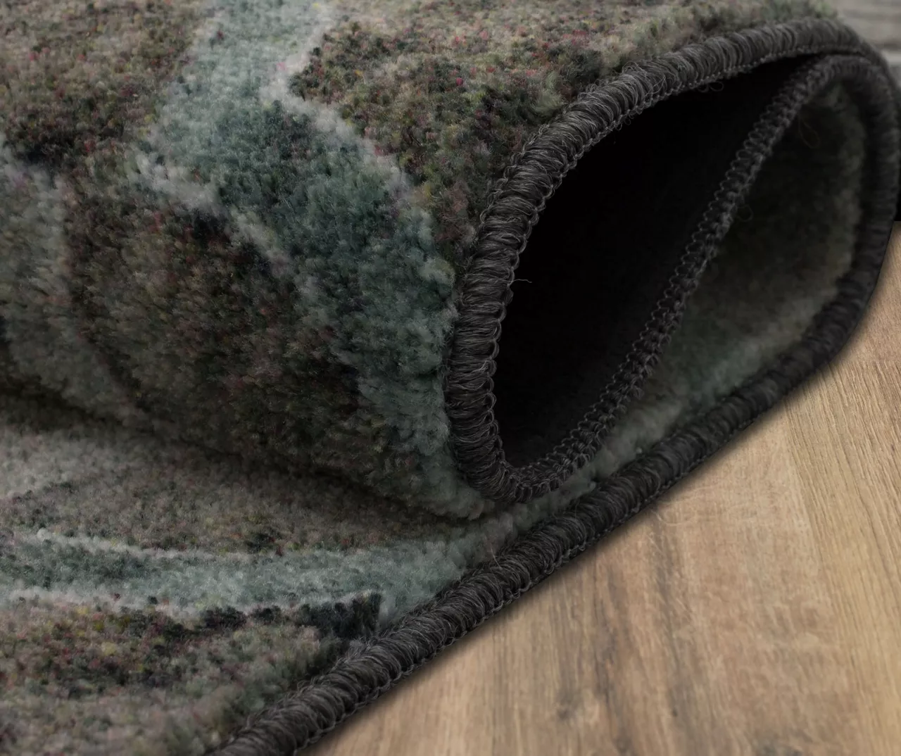 Quatrefoil Fret Charcoal & Dark Teal Area Rug, (4' X 6') 6 Quatrefoil Fret Charcoal & Dark Teal Area Rug, (4' X 6') - Image 6