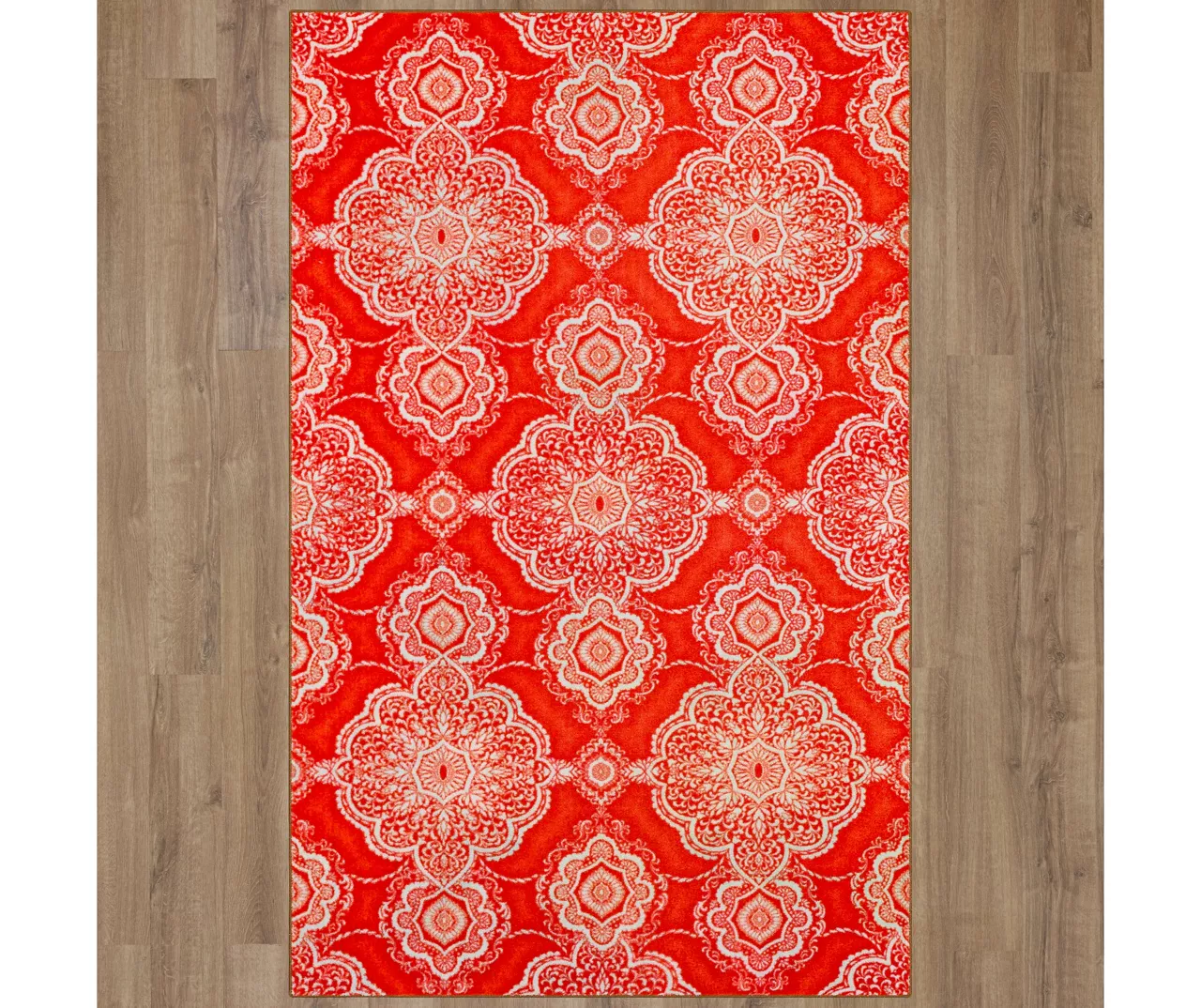 Isabella Crimson & White Mandala Area Rug, (8' X 10') 3 Isabella Crimson & White Mandala Area Rug, (8' X 10') - Image 3