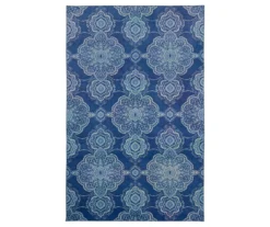 Isabella Blue & White Mandala Area Rug, (5' X 8')