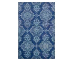 Isabella Blue & White Mandala Area Rug, (8' X 10')