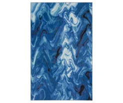 Mohawk Home Wavelength White & Water Blue Swirl Area Rug