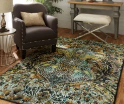 Lova Gold & Blue Floral Paisley Area Rug, (5' X 8') -Carpet Promotion 810600555 A0 3