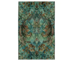 Lova Blue & Brown Floral Paisley Area Rug, (5' X 8')