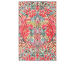 Lova Bright Red & Blue Floral Paisley Area Rug, (8' X 10')