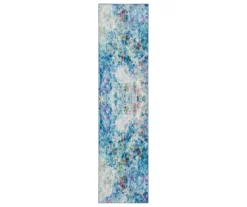 Art Explosion Blue & White Abstract Area Rug, (2' X 8')