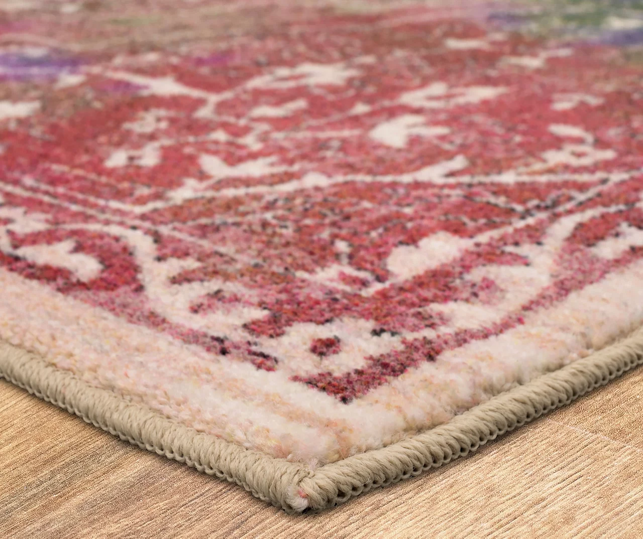 Rowland Purple & Green Ornamental Area Rug, (4' X 6') 2 Rowland Purple & Green Ornamental Area Rug, (4' X 6') - Image 2