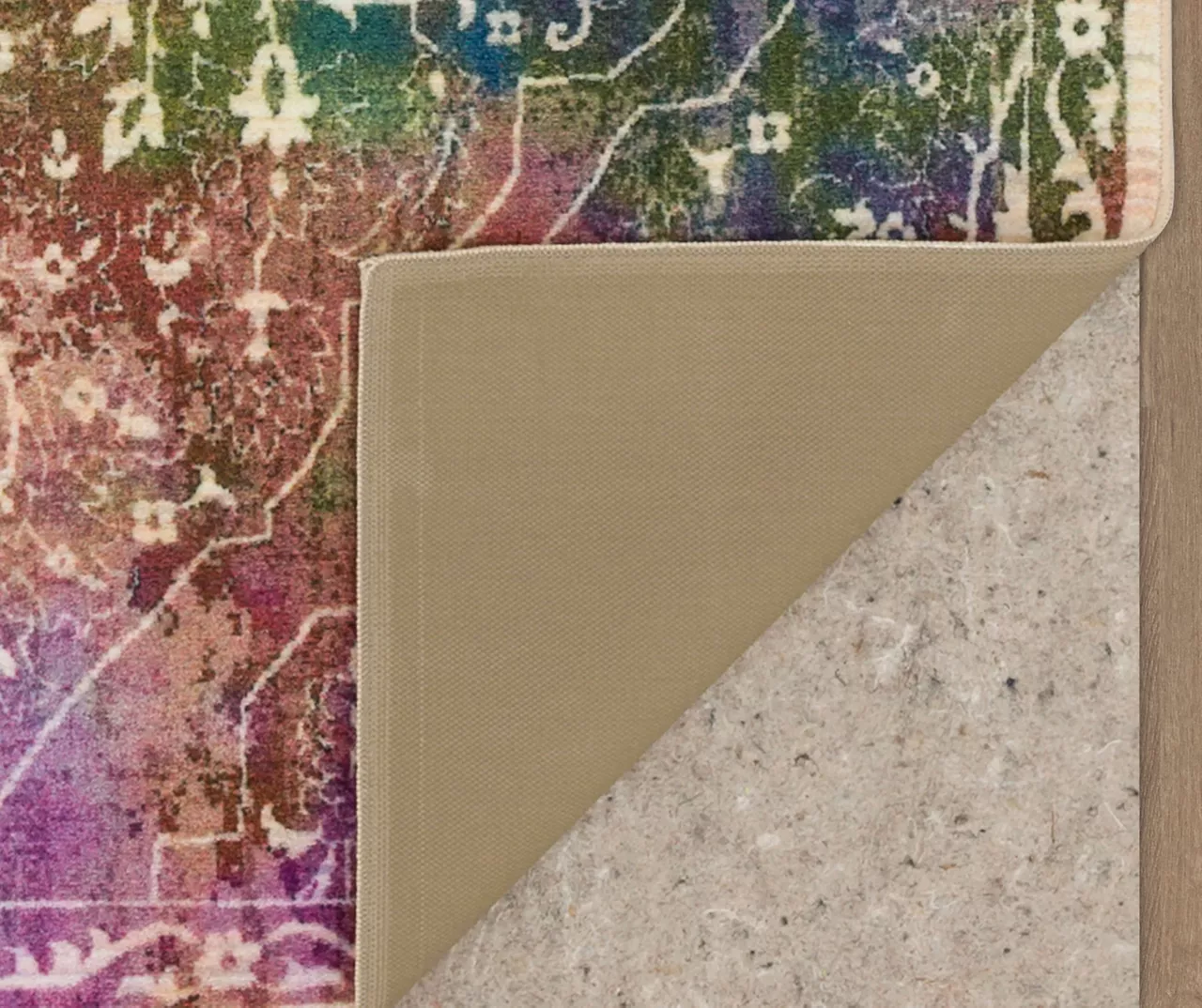 Rowland Purple & Green Ornamental Area Rug, (4' X 6') 3 Rowland Purple & Green Ornamental Area Rug, (4' X 6') - Image 3