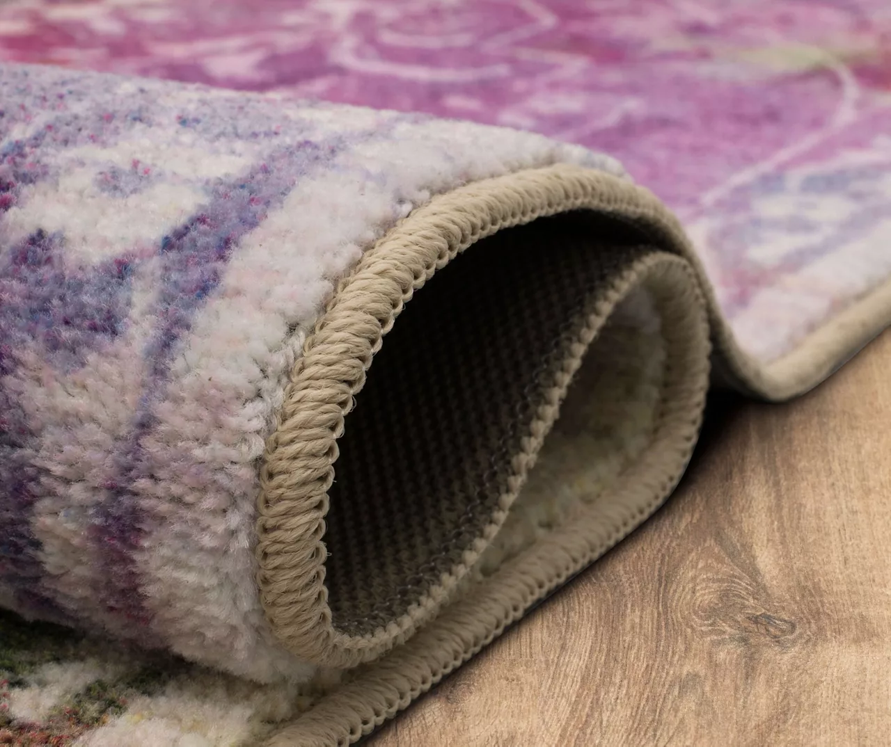 Rowland Purple & Green Ornamental Area Rug, (4' X 6') 6 Rowland Purple & Green Ornamental Area Rug, (4' X 6') - Image 6