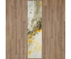 Gold Vein Gray & Yellow Abstract Area Rug, (2' X 8') -Carpet Promotion 810600579 A0 2