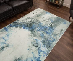 Gold Vein Gray & Blue Abstract Area Rug, (5' X 8') -Carpet Promotion 810600592 A0 4