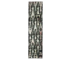 Hip Ikat Charcoal & Gray Area Rug, (2' X 8')
