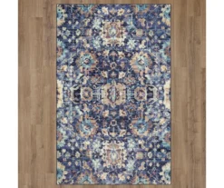 Mansfield Blue & Tan Ornamental Floral Area Rug, (5' X 8') -Carpet Promotion 810600598 A0 2